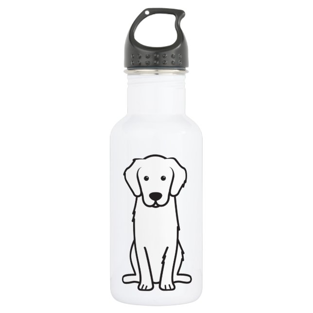 Golden Retriever Dog Cartoon Water Bottle (Front)