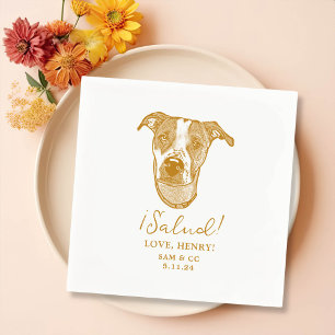 Golden Retriever Dog Cheers Custom Cocktail Napkin
