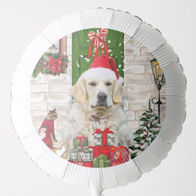 Golden Retriever Dog Christmas  Balloon (Front)