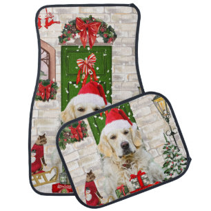 Golden Retriever Dog Christmas Car Floor Mat