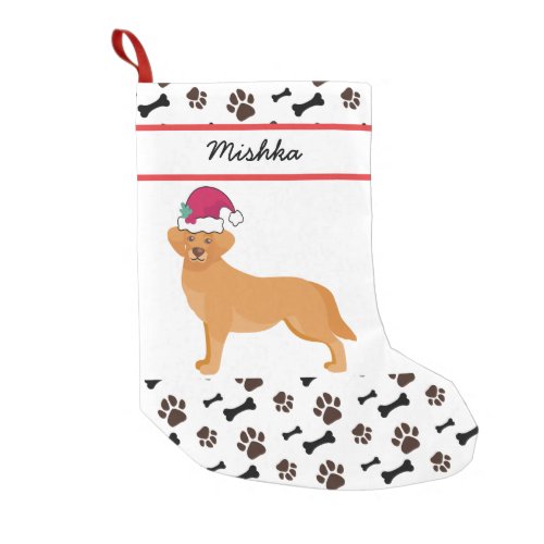 Golden Retriever Dog Christmas Custom Dog Name Small Christmas Stocking