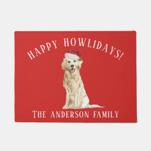 Golden Retriever Dog Christmas Doormat