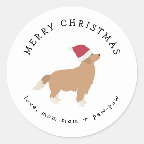 Golden Retriever dog Christmas gift sticker