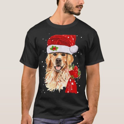 Golden Retriever Dog Christmas Holiday Gift  T_Shirt