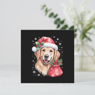 Golden Retriever Dog Christmas Light Holiday Party Invitation
