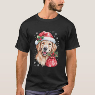Golden Retriever Dog Christmas Light Holiday Party T-Shirt