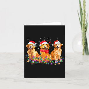 Golden Retriever Dog Christmas Lights Cute Matchin Card