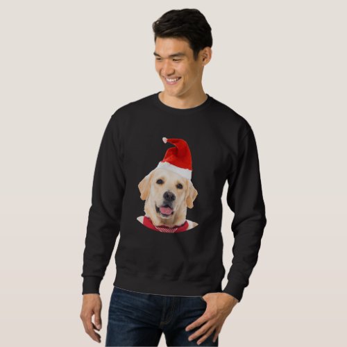 Golden Retriever Dog Christmas Santa Hat Sweatshirt