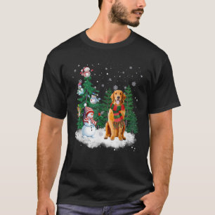 Golden Retriever Dog Christmas Snowman Xmas Tree P T-Shirt