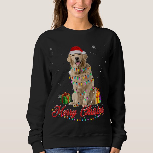 Golden Retriever Dog Christmas Tee Santa Christmas (Front)
