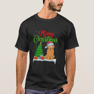 Golden Retriever Dog Christmas Tree Lights Xmas Do T-Shirt
