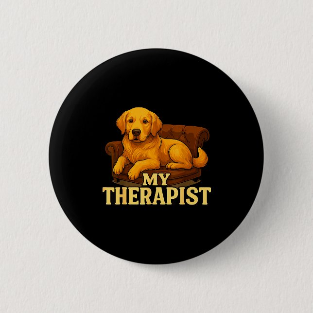 Golden Retriever Dog Clothes For Humans My Therast Button (Front)