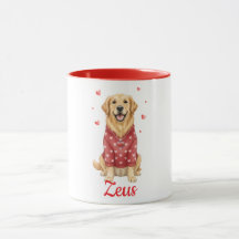 Golden Retriever dog coffee mug valentine day 2026