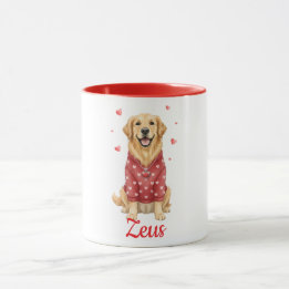 Golden Retriever dog coffee mug valentine day 2026