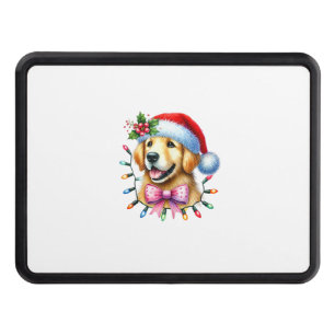 Golden Retriever Dog Coquette Bow Christmas Matchi Hitch Cover