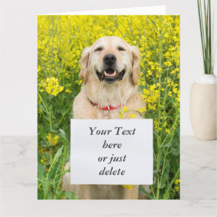 Golden Retriever Dog Cute Custom Birthday Card - 