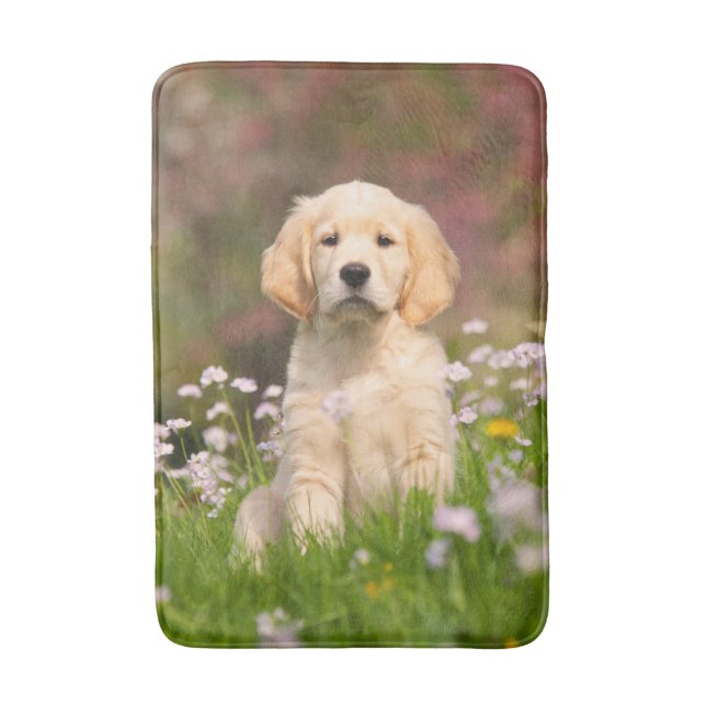 Golden Retriever Dog Cute Goldie Puppy - Bathroom Mat (Front Vertical)