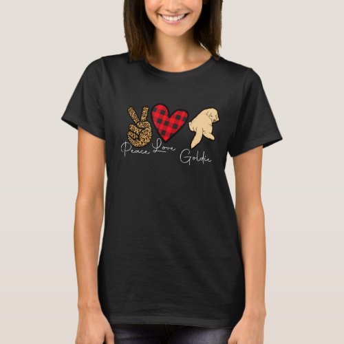 Golden Retriever Dog  Cute Peace Love Puppy T_Shirt