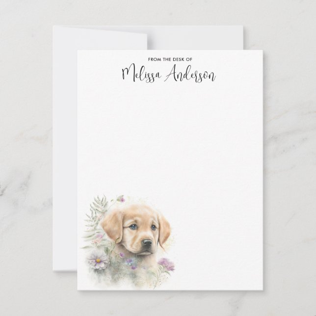 Golden Retriever Dog Cute Puppy Personalized  Note Card (Front)