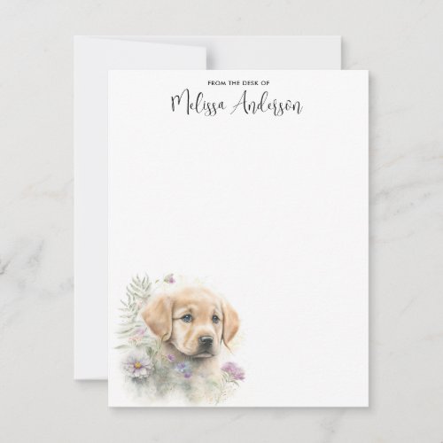 Golden Retriever Dog Cute Puppy Personalized  Note Card