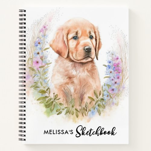 Golden Retriever Dog Cute Puppy Personalized Notebook