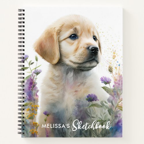 Golden Retriever Dog Cute Puppy Pet Art Sketchbook Notebook