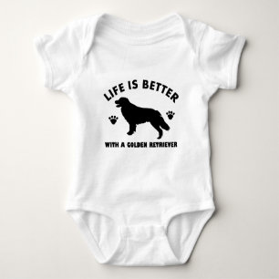 golden-retriever dog design baby bodysuit