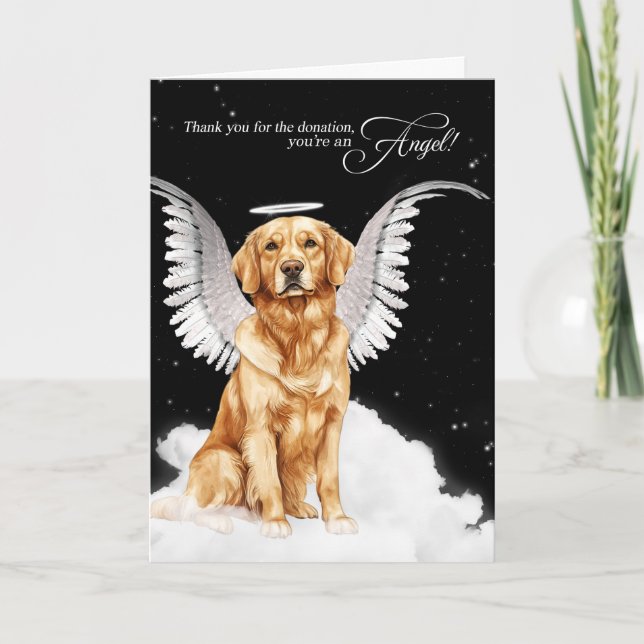 Golden Retriever Dog Donation Thank You Card (Front)