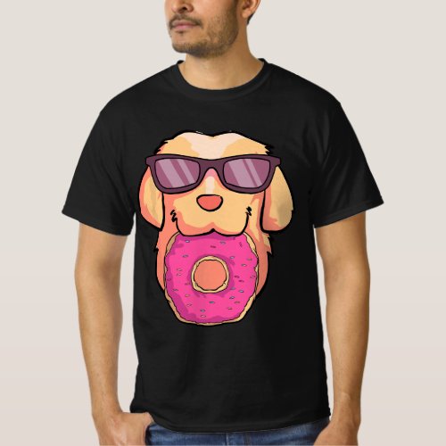 Golden Retriever Dog Donuts Party Gifts Women Girl T_Shirt