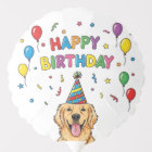 Golden Retriever Dog Doodle Happy Birthday