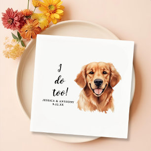 Golden Retriever Dog Drawing Personalized I Do Too Napkins