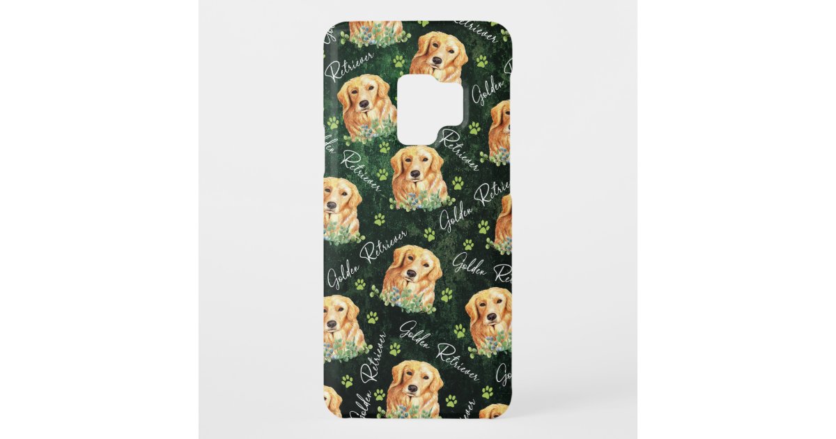 Golden Retriever Dog Eucalyptus Leaves Paw Print Case Mate Samsung Galaxy Case Zazzle Com