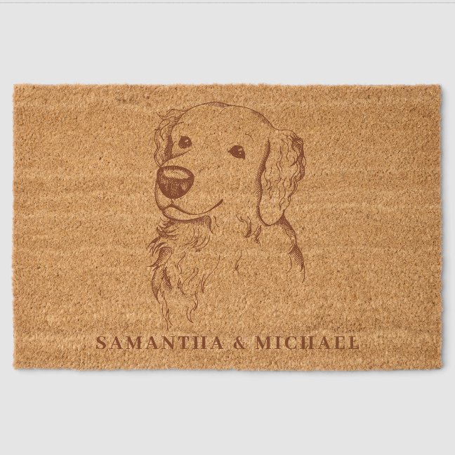 Golden Retriever Dog Fiber Doormat