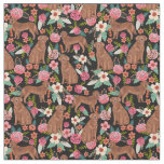 golden retriever dog florals black fabric