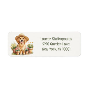 Golden Retriever Dog Gardening Flower Pots Label