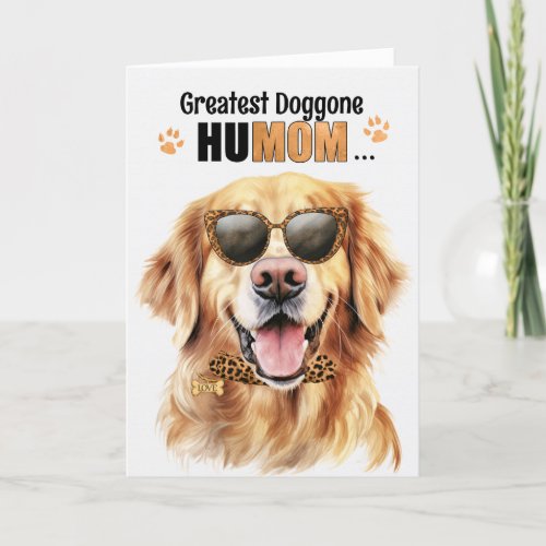 Golden Retriever Dog Greatest HuMOM Mothers Day Holiday Card