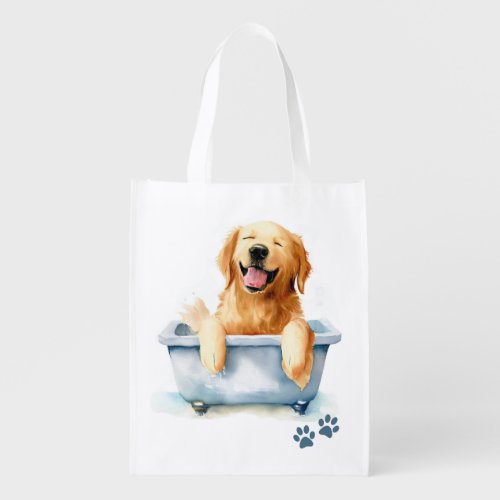 Golden Retriever Dog Grocery Bag