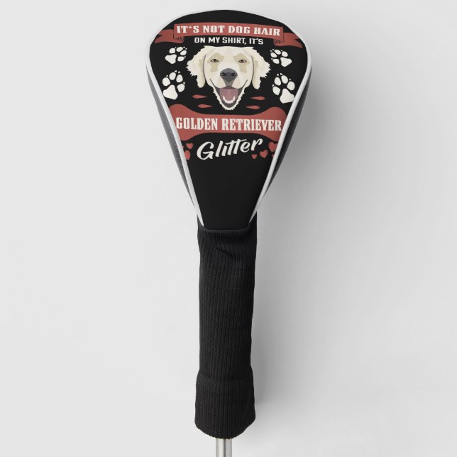 Golden Retriever Dog Hair Glitter Golf Head Cover (Front)