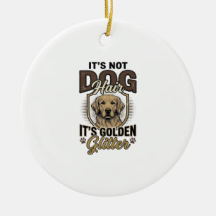 Golden Retriever Dog Hair Vintage Funny Shirt Desi Ceramic Ornament