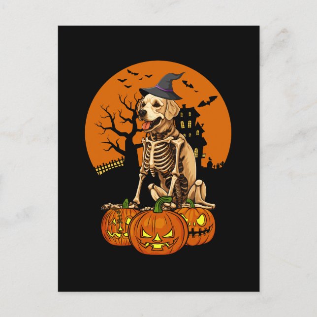 Golden Retriever Dog Halloween Holiday Postcard (Front)