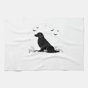 Golden Retriever Dog � Halloween Moon Silhouette O Kitchen Towel