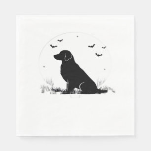 Golden Retriever Dog – Halloween Moon Silhouette O Napkins