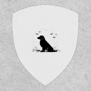 Golden Retriever Dog – Halloween Moon Silhouette O Patch