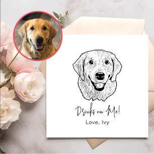 Golden Retriever Dog Hand Drawing Personalized Napkins