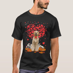 Golden Retriever Dog Heart Valentines Day Dog Dad T-Shirt