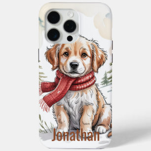 Golden Retriever Dog Holiday, Dog Lover, Winter, iPhone 15 Pro Max Case