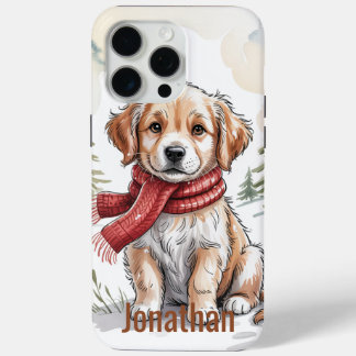 Golden Retriever Dog Holiday,  Dog Lover, Winter, iPhone 15 Pro Max Case
