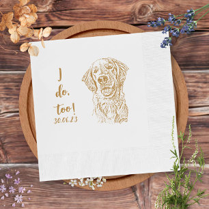 Golden Retriever Dog I Do Too Custom Cocktail Napkins