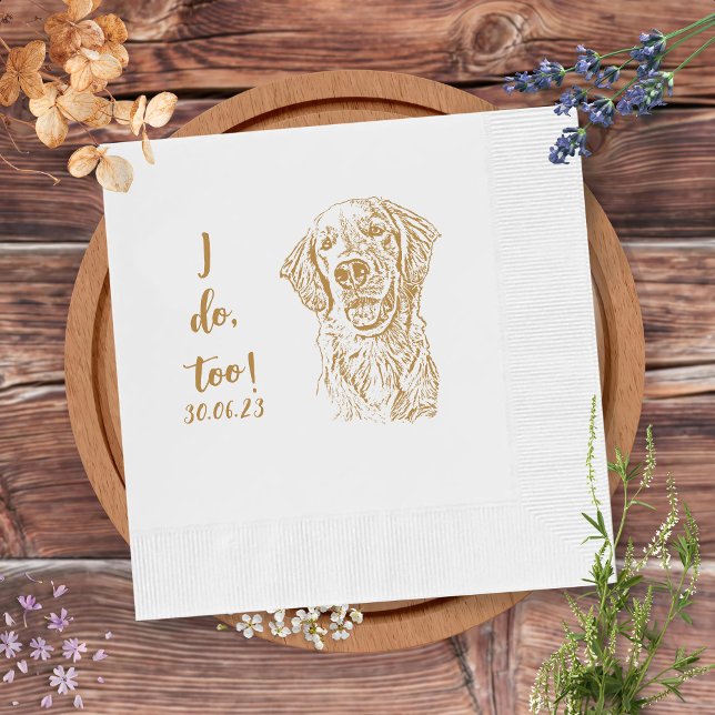 Golden Retriever Dog I Do Too Custom Cocktail Napkins (Creator Uploaded)