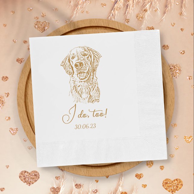 Golden Retriever Dog I Do Too Custom Cocktail Napkins (Creator Uploaded)